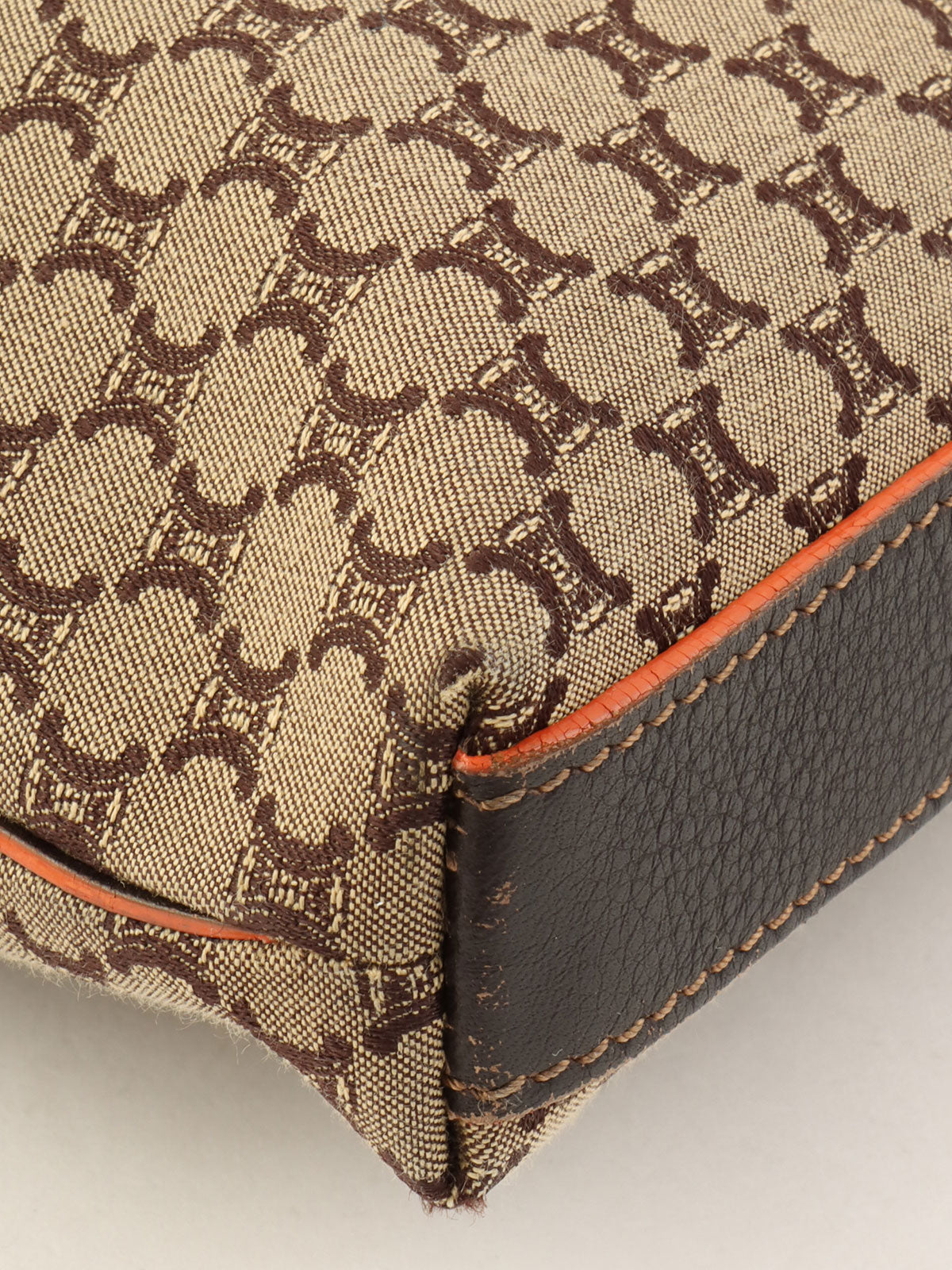 Canvas Macadam Pattern Tote Bag in Beige/Brown