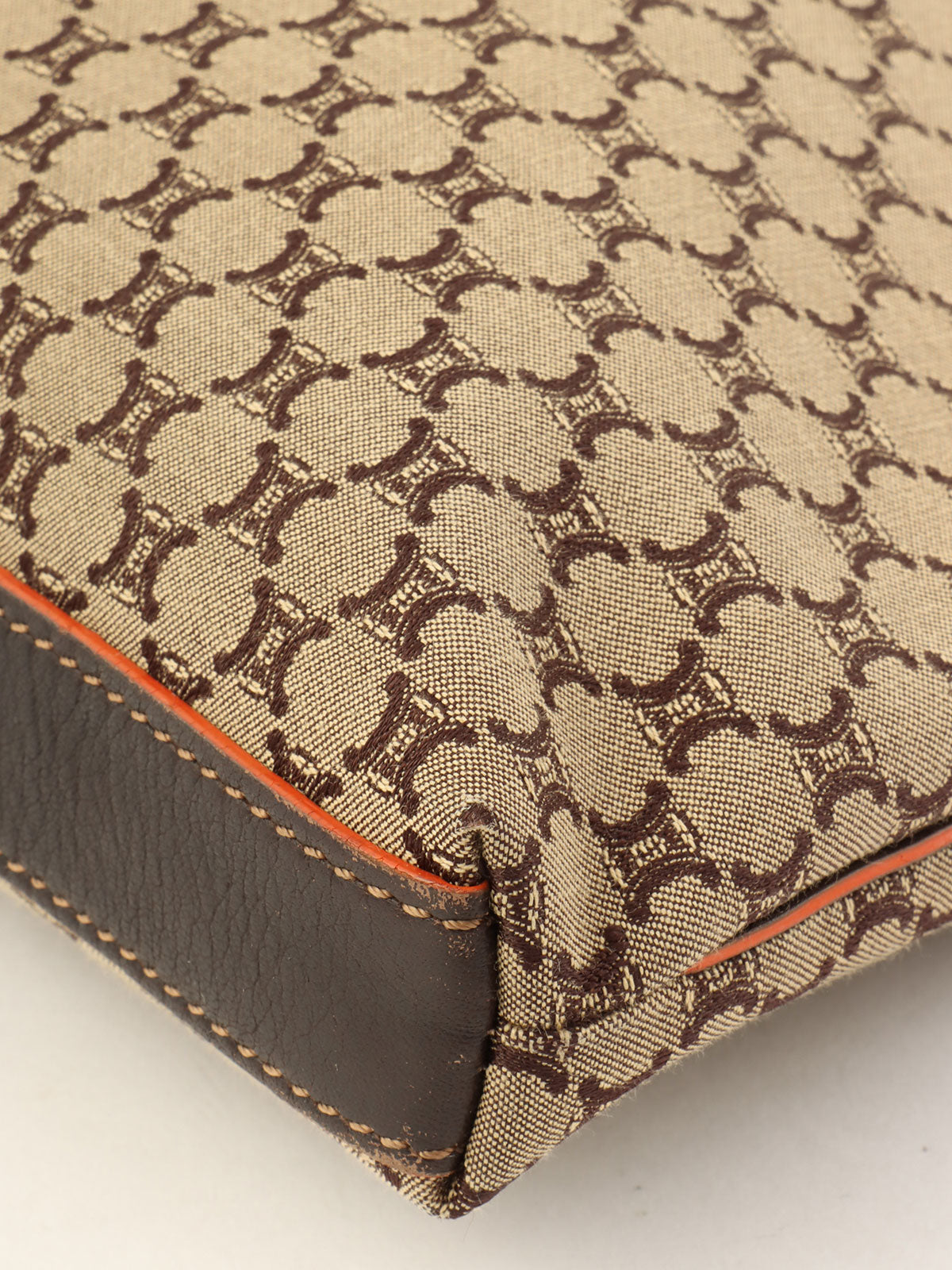 Canvas Macadam Pattern Tote Bag in Beige/Brown