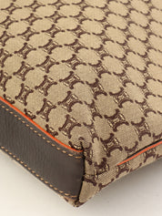 Canvas Macadam Pattern Tote Bag in Beige/Brown