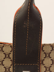 Canvas Macadam Pattern Tote Bag in Beige/Brown