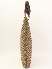 Canvas Macadam Pattern Tote Bag in Beige/Brown