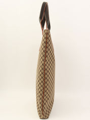 Canvas Macadam Pattern Tote Bag in Beige/Brown