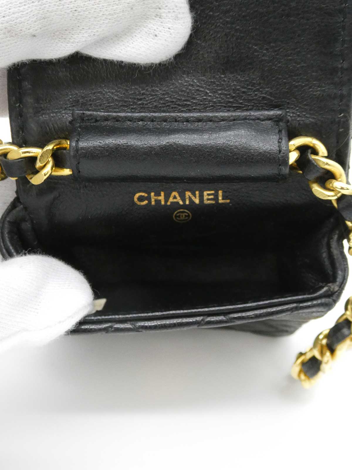 1990 CC Mark Micro Chain Bag, Black