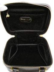 1997年頃製　キャビアスキンCCマーク2wayバニティバッグ　ブラック