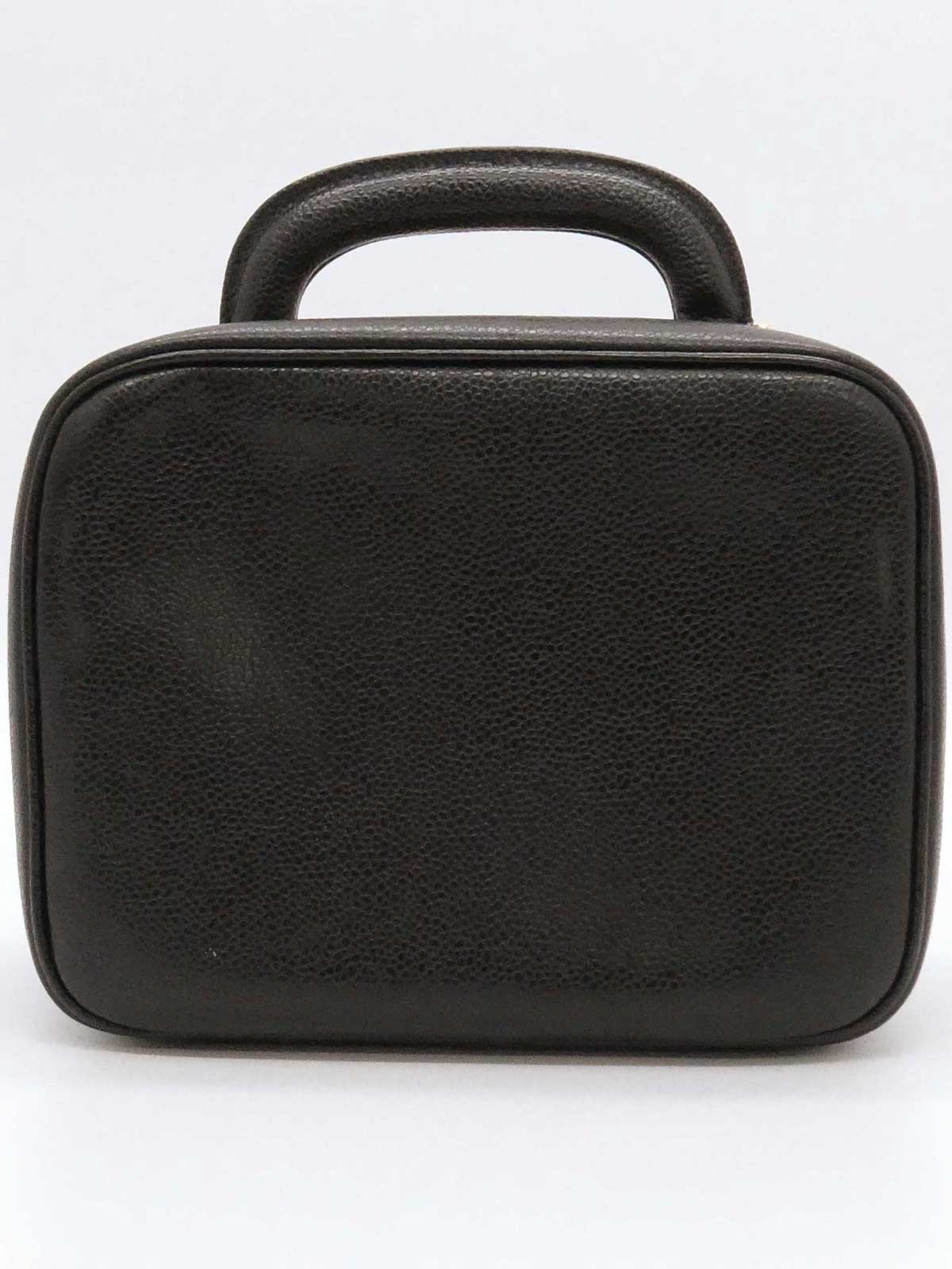 1997年頃製　キャビアスキンCCマーク2wayバニティバッグ　ブラック