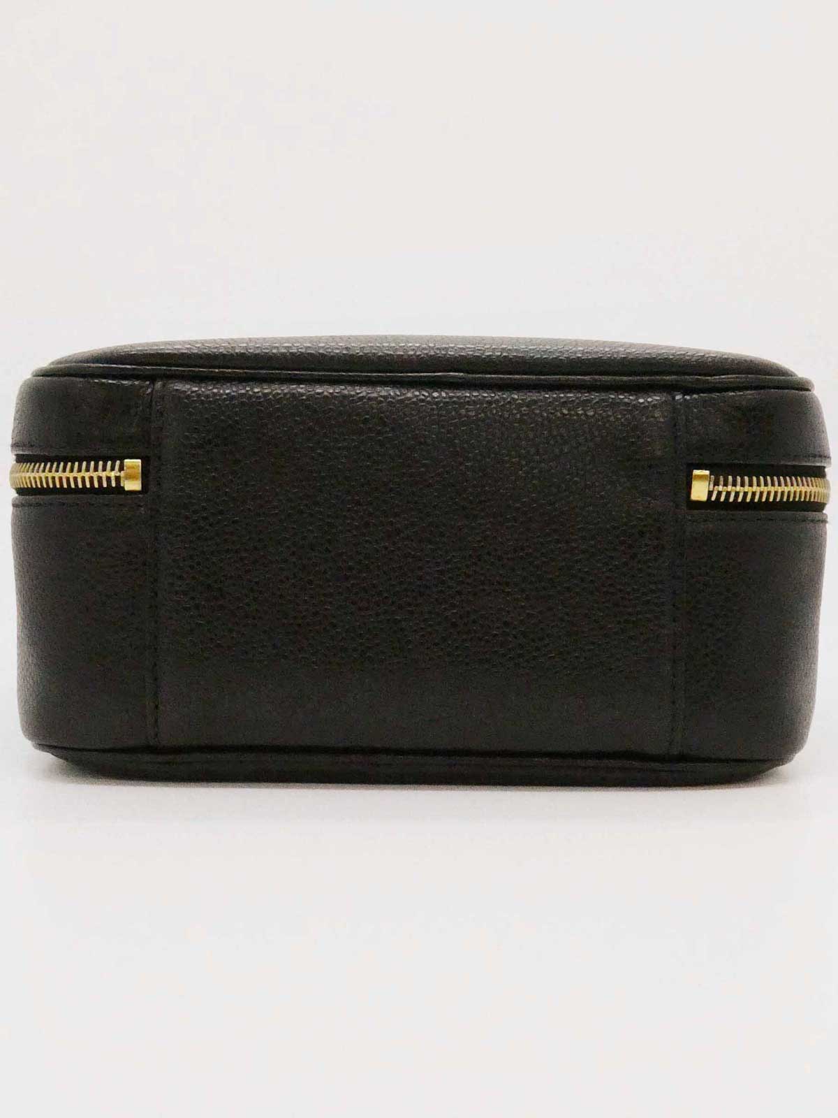 1997年頃製　キャビアスキンCCマーク2wayバニティバッグ　ブラック