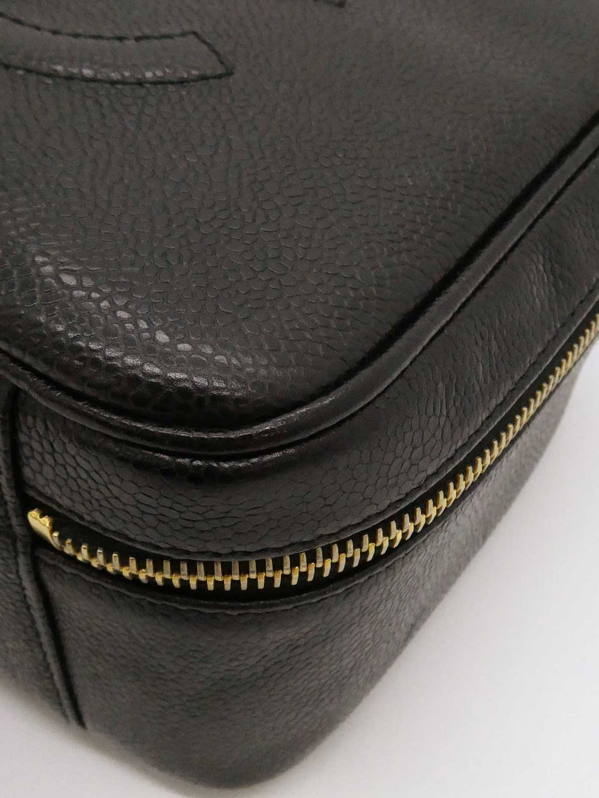 1997年頃製　キャビアスキンCCマーク2wayバニティバッグ　ブラック