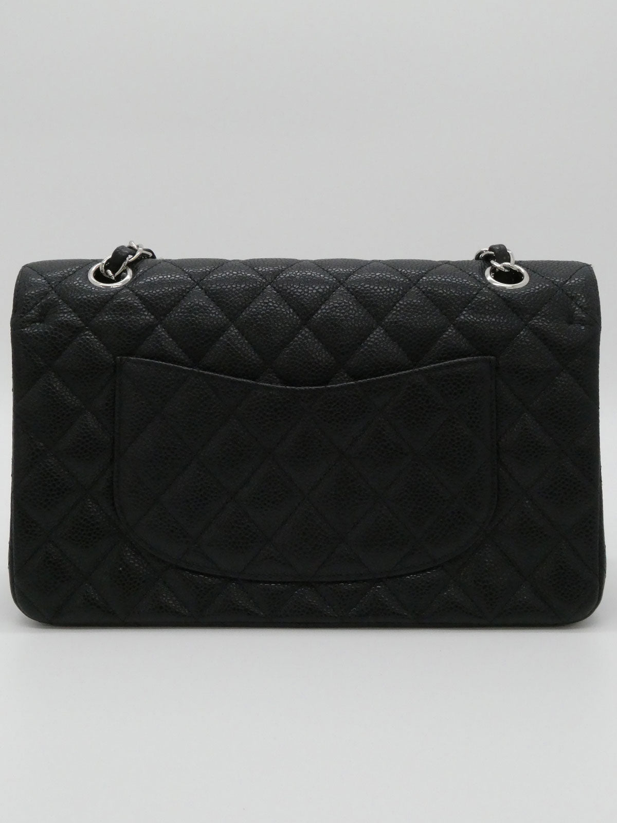 2008年頃製 キャビアスキンクラシックフラップチェーンバッグ25cm ブラック
