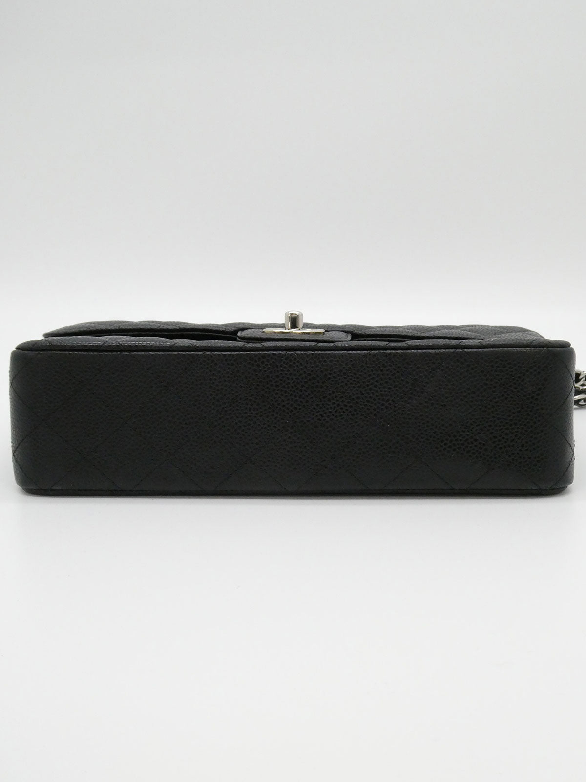 2008年頃製 キャビアスキンクラシックフラップチェーンバッグ25cm ブラック