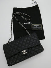 2008年頃製 キャビアスキンクラシックフラップチェーンバッグ25cm ブラック