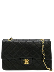 1990's Classic Flap Chain Bag 25cm Black