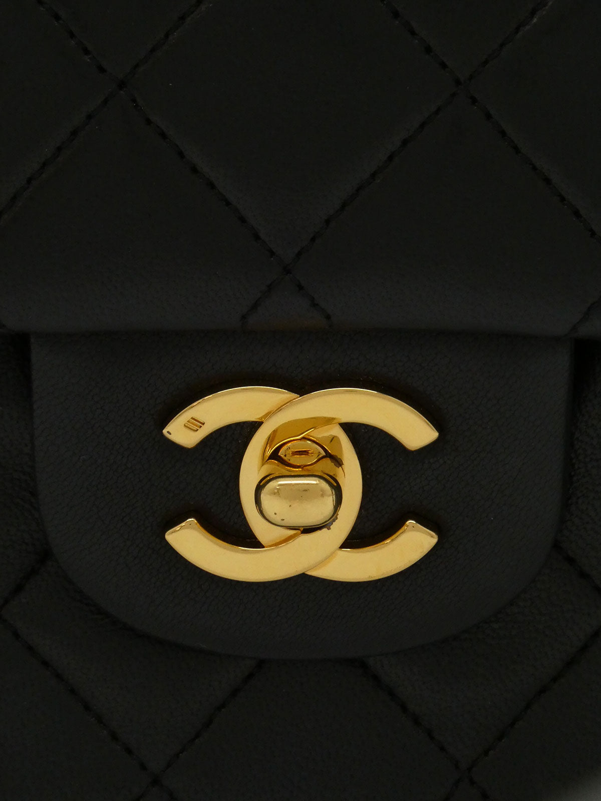 1990's Classic Flap Chain Bag 25cm Black