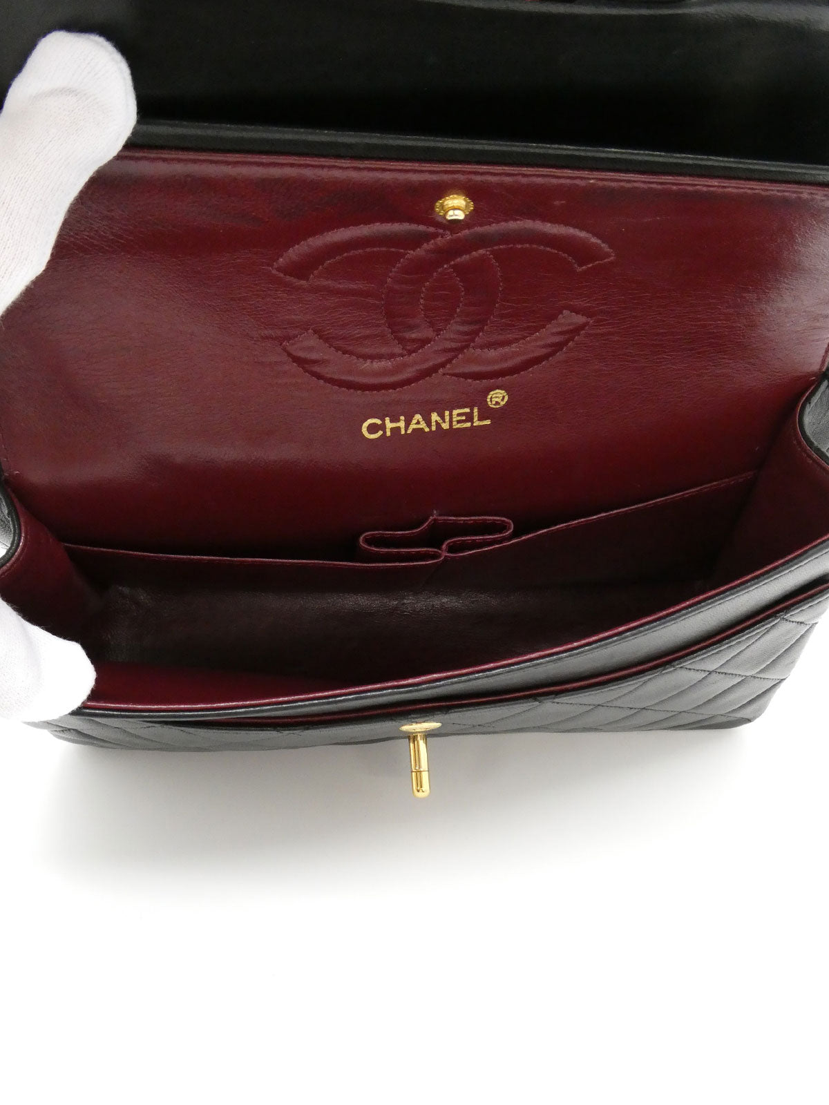 1990's Classic Flap Chain Bag 25cm Black