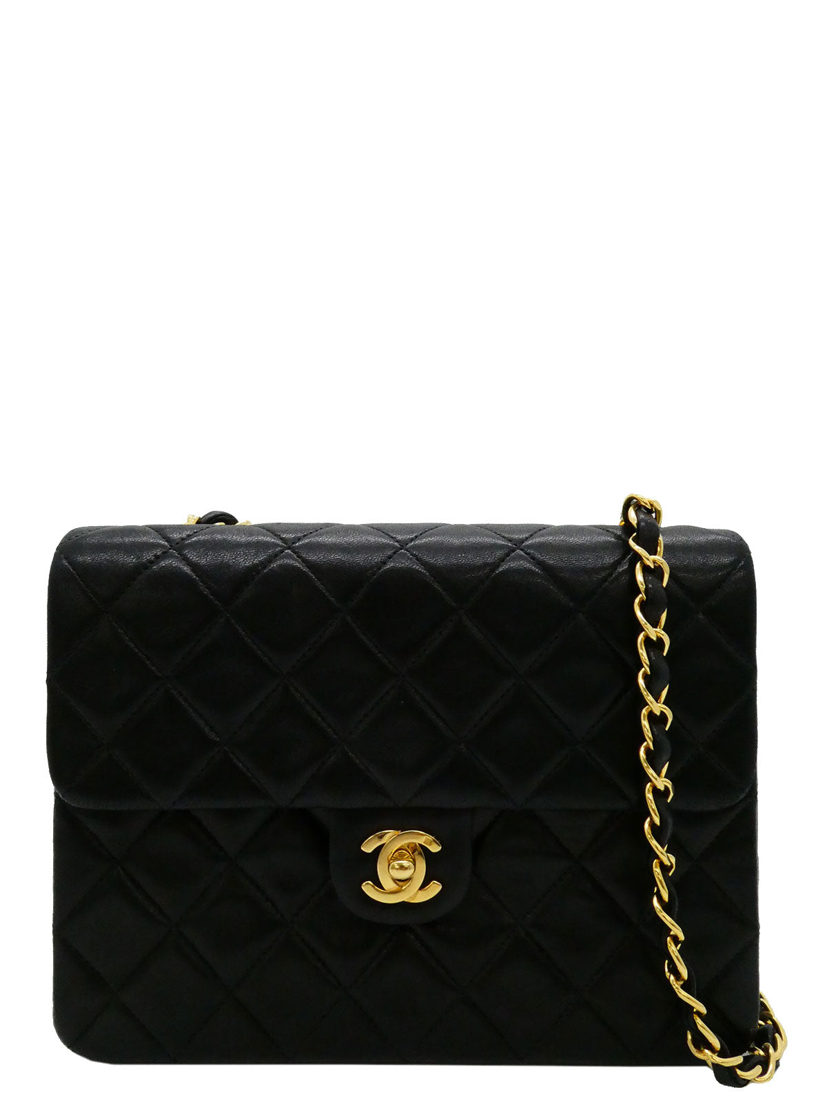 1992年頃製 スクエアクラシックフラップチェーンバッグ ブラック