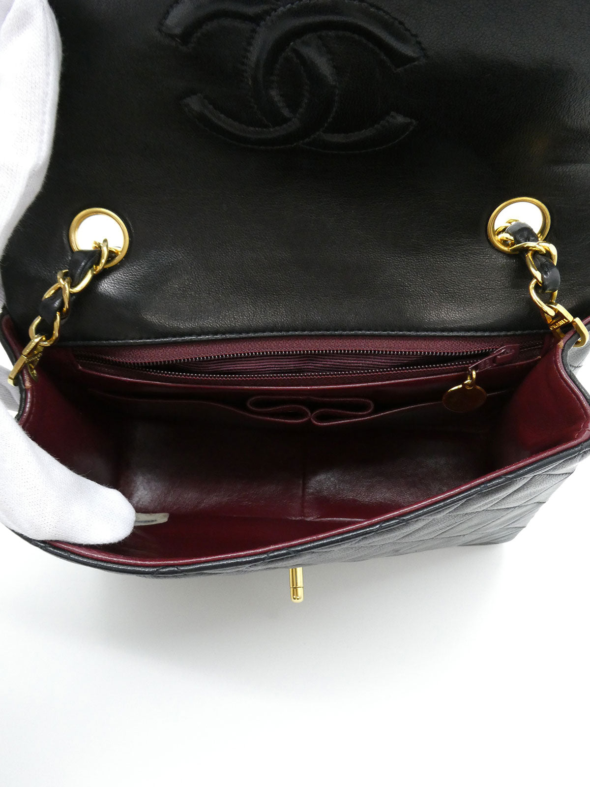 1992年頃製 スクエアクラシックフラップチェーンバッグ ブラック