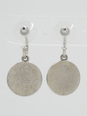 2004 Round CC Mark Hoop Earrings in Silver/Black