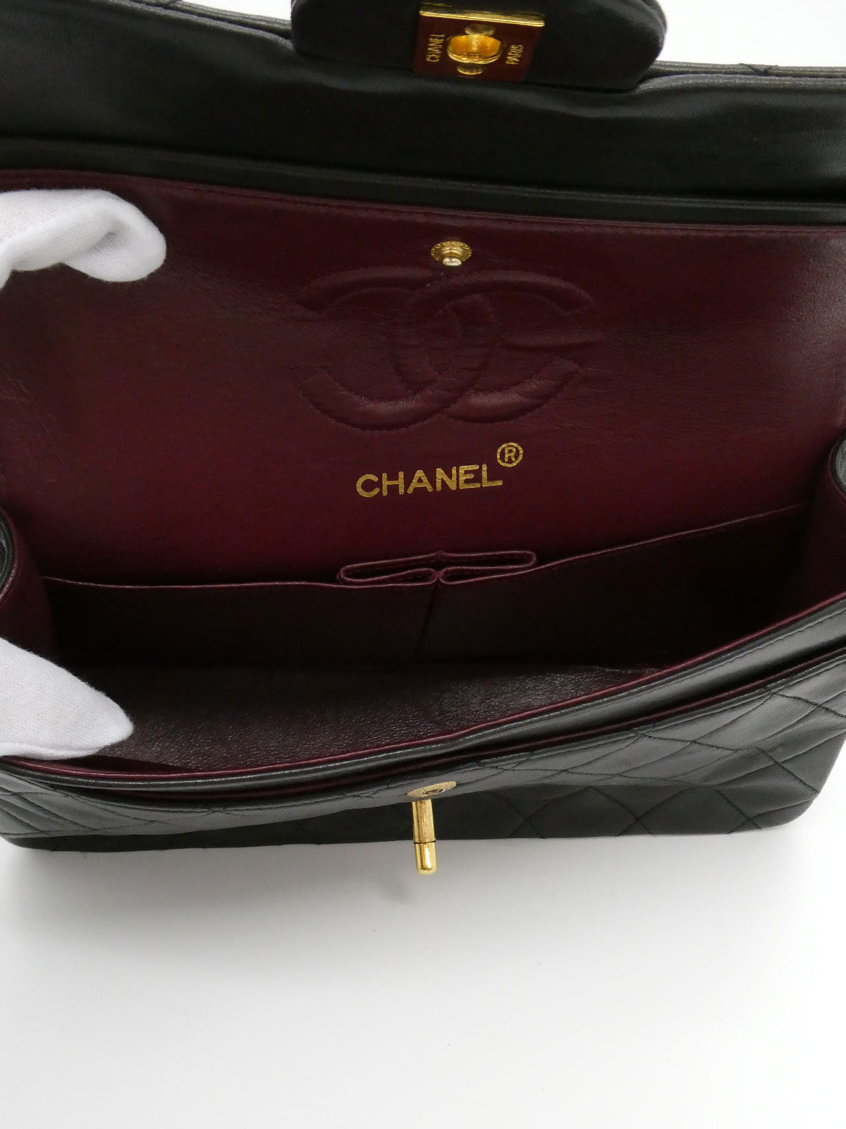 1992年頃製 クラシックフラップチェーンバッグ23cm ブラック