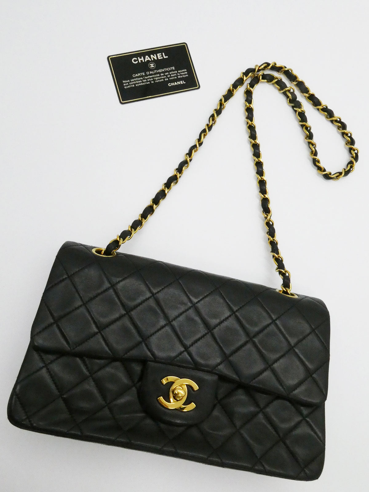 1992年頃製 クラシックフラップチェーンバッグ23cm ブラック