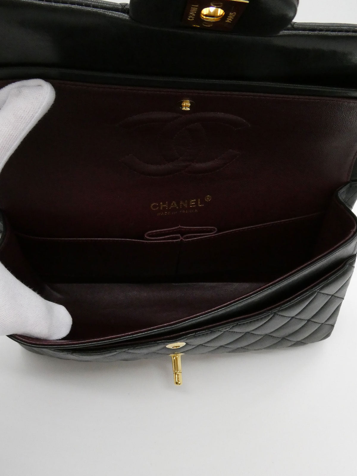 2012年頃製 クラシックフラップチェーンバッグ25cm ブラック