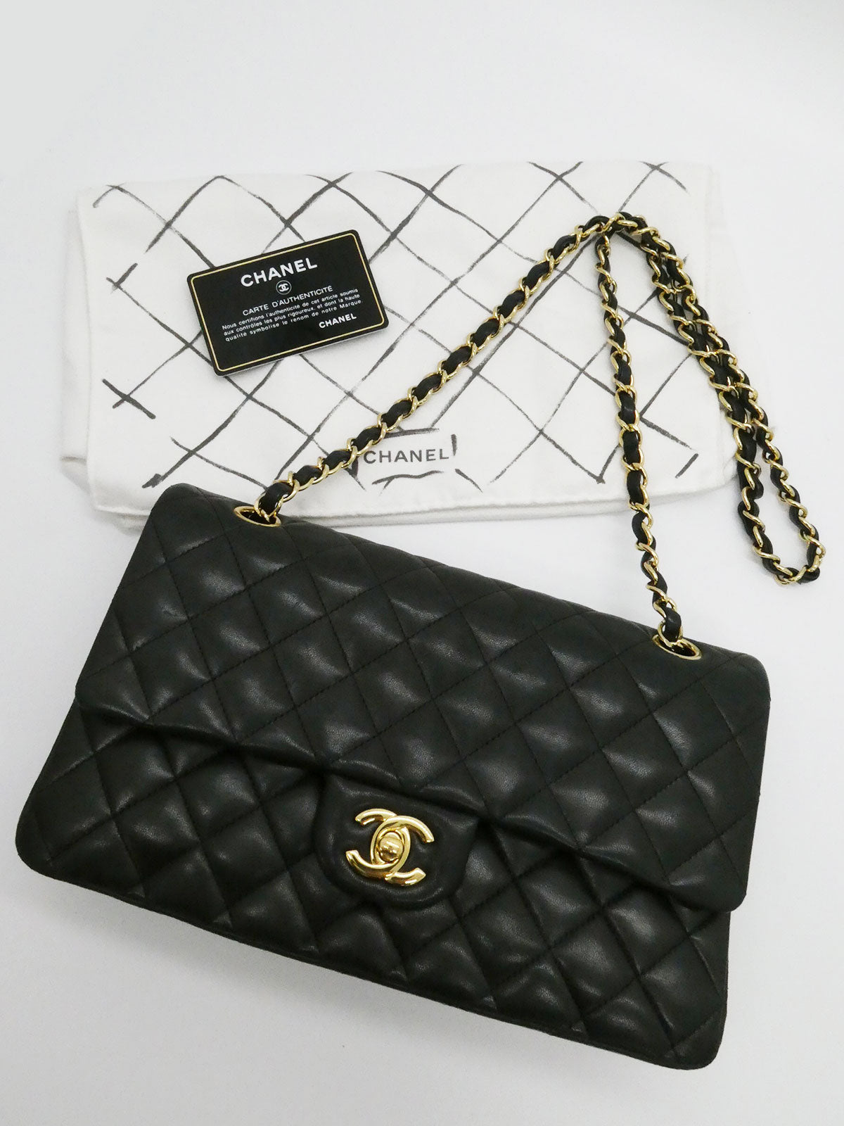 2012年頃製 クラシックフラップチェーンバッグ25cm ブラック