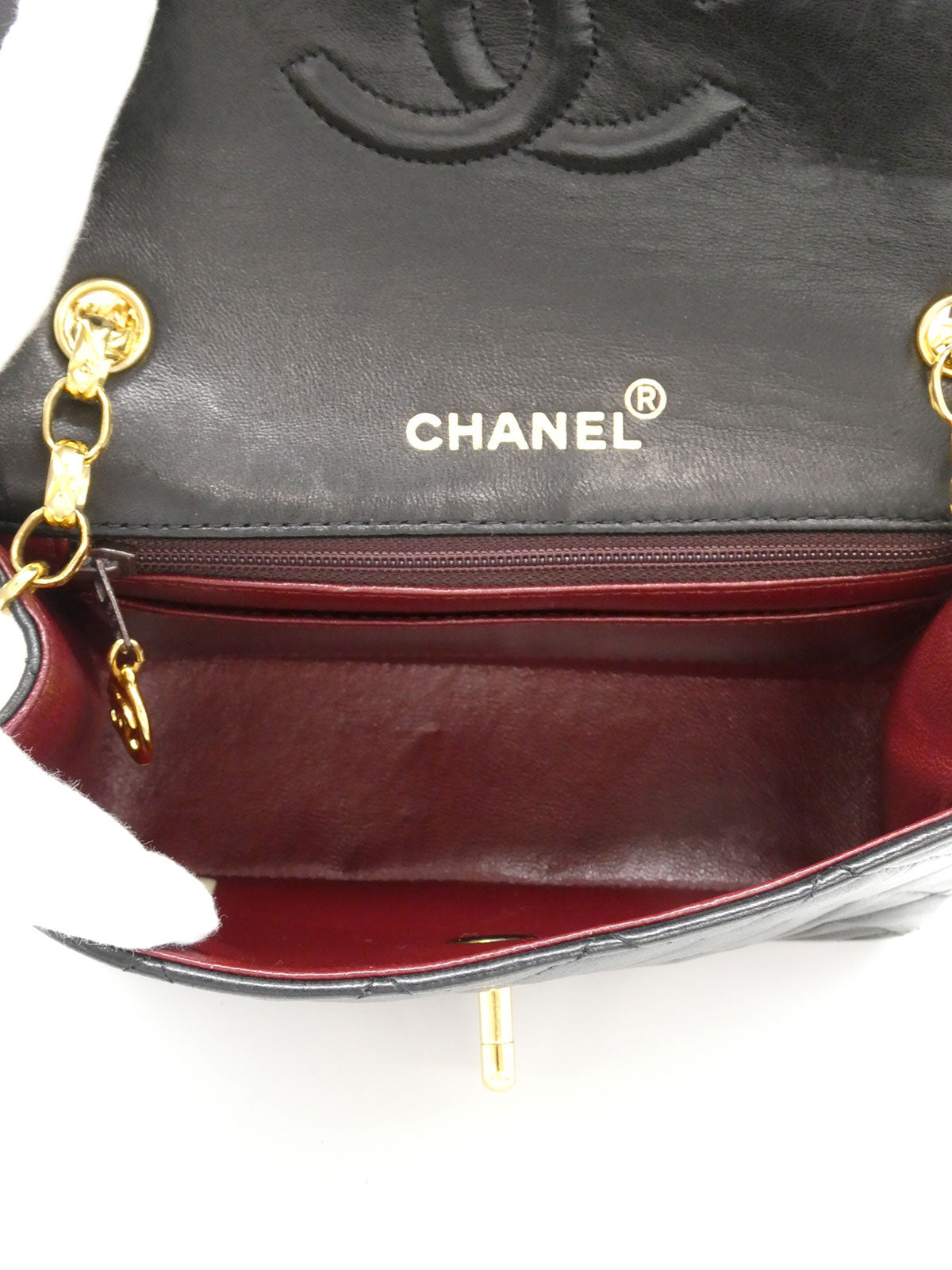 1992年頃製 クラシックフラップビジューチェーンバッグミニ ブラック