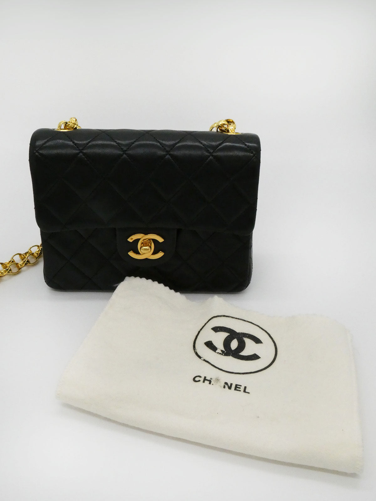 1992年頃製 クラシックフラップビジューチェーンバッグミニ ブラック